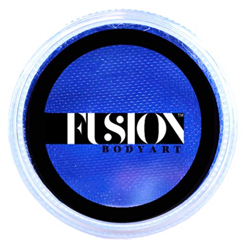 Fusion Body Art Pro Face Paint | Prime Fresh Blue (32gm), Professional Quality Water Activated Face and Body Paint Supplies Single Makeup Cake Hypoallergenic, Non-Toxic, Safe, Vegan