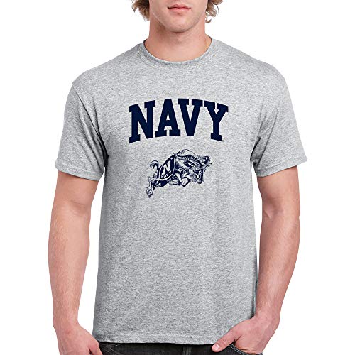Ugp Campus Apparel As03 - Navy Midshipmen Arch Logo T-Shirt - Small - Sport Grey #TOP3
