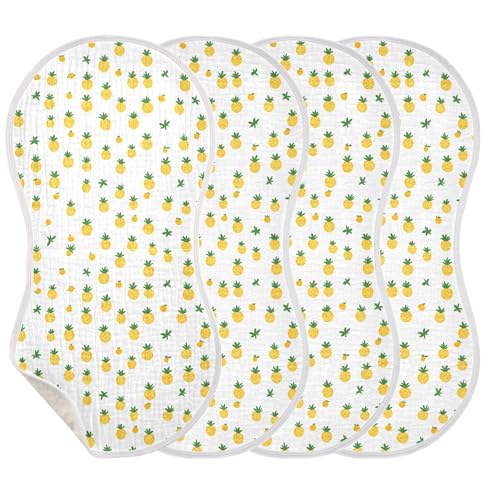 xigua Pineapple Pattern Baby Burp Cloths for Newborn Boys and Girls 1 Pack, Soft & Absorbent Cotton Baby Burp Cloth, Baby Washcloths, Newborn Towel, Burp Rags3