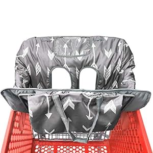 Portable Waterproof 2-in-1 Baby Shopping Cart Cover & High Chair Covers with Safety Harness for Babies & Toddler