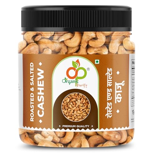 Image of Organic Purify Roasted And Salted Cashew Nuts 1000 GM Jar | W320 Grade | Zero Cholesterol Natural Jumbo Size Whole Kaju Nuts & Dry Fruits | Rich in Protein, Roasted Crunchy Delicious Healthy Snack