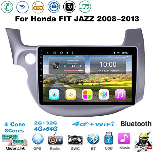 Android-Autoradio für Honda FIT Jazz 2008-2013 10" Doppel-Din-Radio mit Navigation Auto-DVD-Player Digitalradio Bluetooth USB Mirrorlink