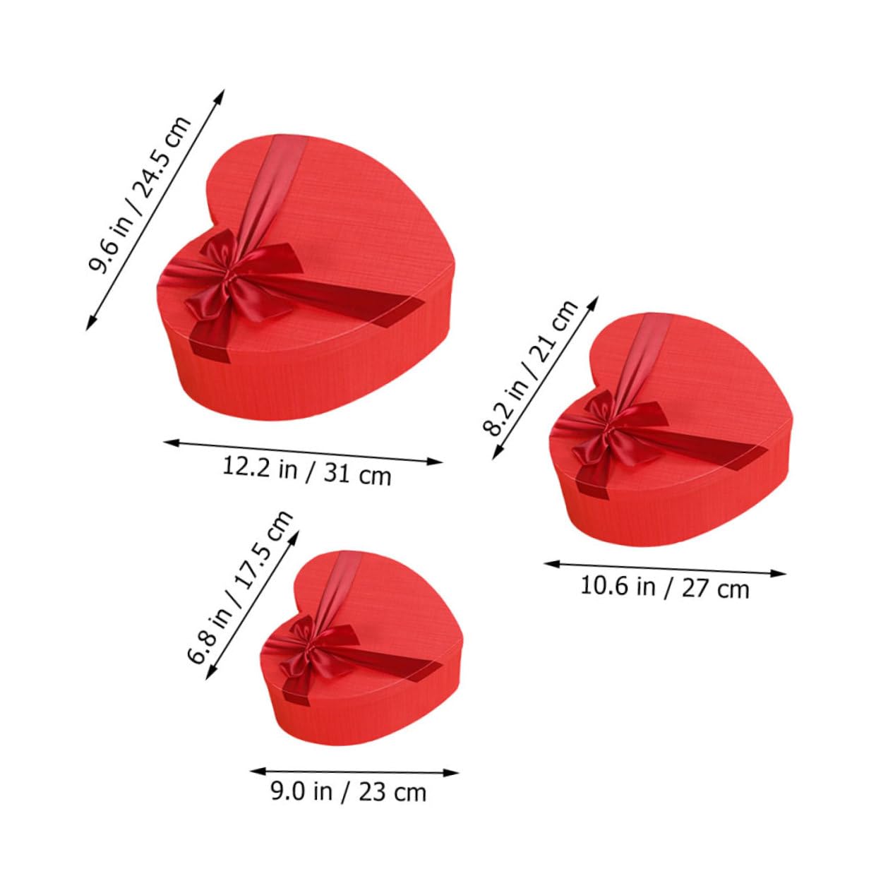 TOYANDONA Herzförmige Geschenkbox aus Papier Rote Verpackung für Weihnachten und Hochzeit
