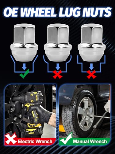 Image of M14x1.5 Lug Nuts 24 Pcs for Silverado Anti-Rust Chrome