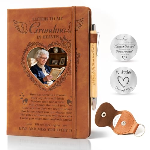 Journal de deuil mari A5 en lot de 3 avec fenêtre cœur pour honorer la mémoire de grand-mère