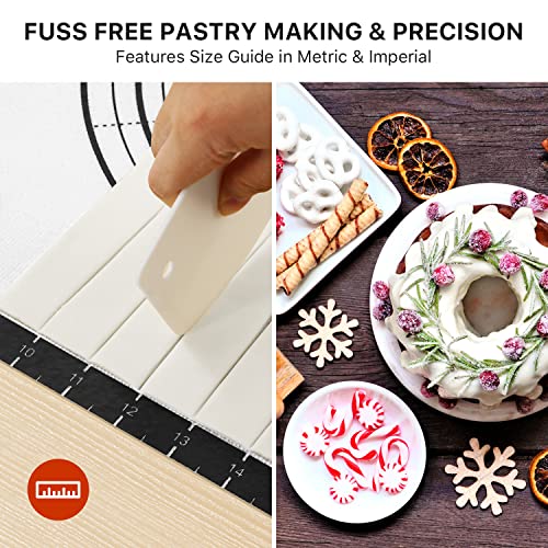 Image of Silicone Baking Mat,26 inch x 16 inch Non-slip Dough Rolling Pastry Mat Non Stick Baking Sheet Mat with Measurement Cookies,Macarons,Bread
