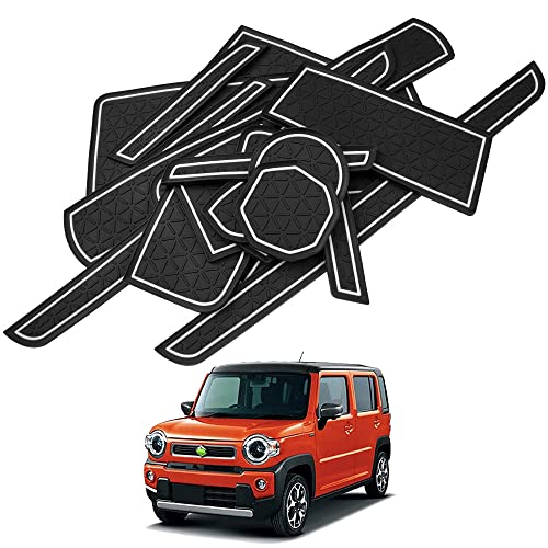 Auto Spec スズキ 新型ハスラー MR52S MR92S型 ポケットマット HUSTLER 2代目 R2.1〜現行 右ハンドル インテリア ラバーマット 車種専用 ドアポケットマット コンソール ドレスアップパーツ 内装パーツ アクセサリー 騒音防