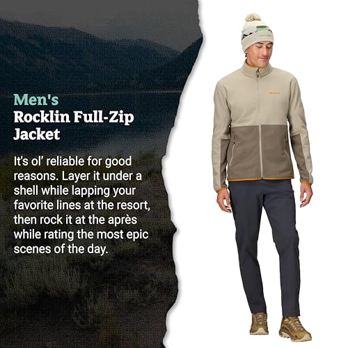 MARMOT Men's Rocklin Full-Zip Jacket - Classic, Warm, Lightweight 100-Weight Fleece Layer, Shale Grey/Claystone, Large4