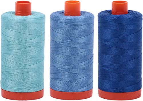 Aurifil hilo de algodón 50 Weight pack de 3 bobinas miniatura 1