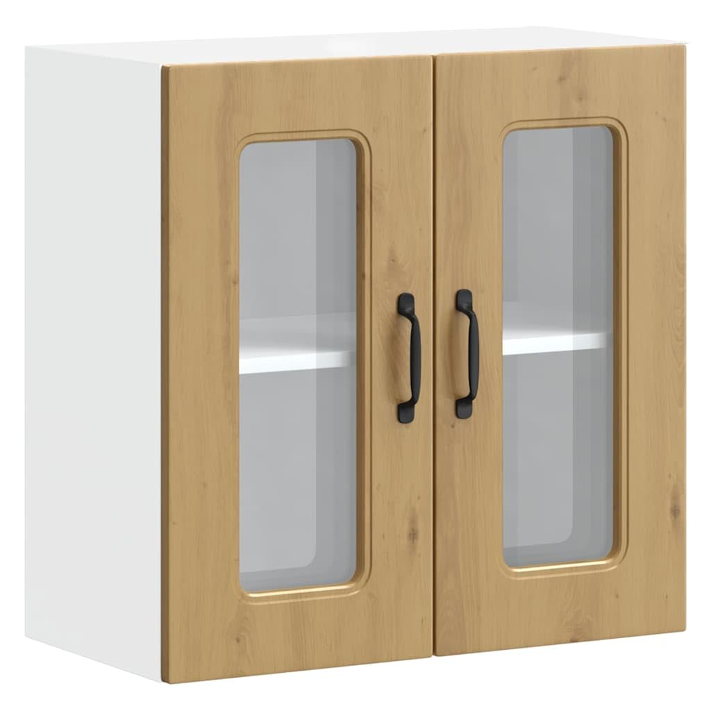 Vidaxl Artisan Oak Kitchen Wall Cabinet With Glass Door Kalmar Engineered Wood