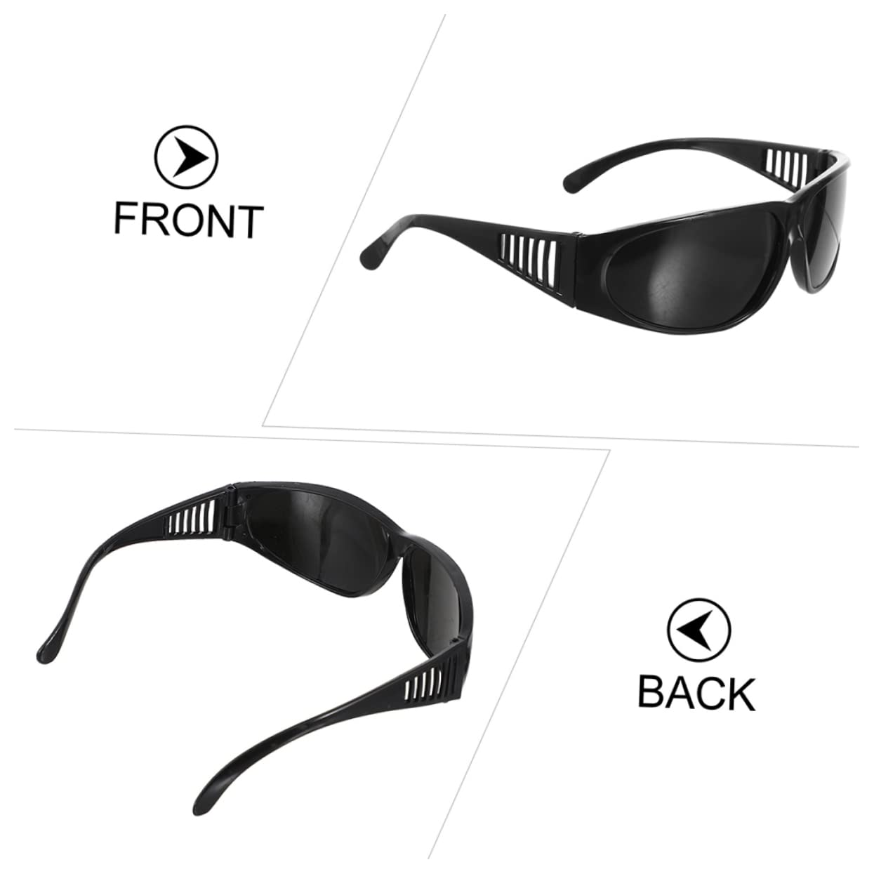NUOBESTY Polycarbonat und ABS Schweißerbrille 10 Paar Schwarz