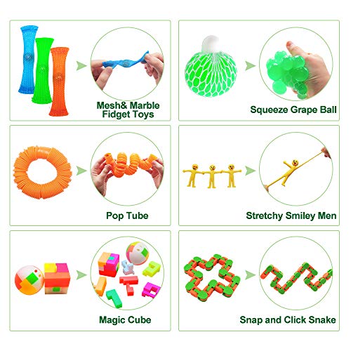Scientoy Fidget Toy Set, 35 Pcs Sensory Toy For Add, Ocd, Autistic Children, Adults, Anxiety Autism To Stress Relief And Anti Anxiety With Motion Timer, Perfect For Classroom Reward With Gift Box #TOP3