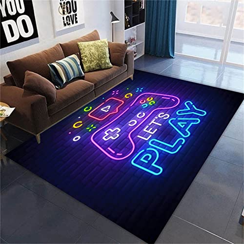 Alfombra Salón Alfombra de Habitación 3D Multicolor Hip Hop Graffiti Gamepad Gamer Hombres Adolescente Niño Alfombras...