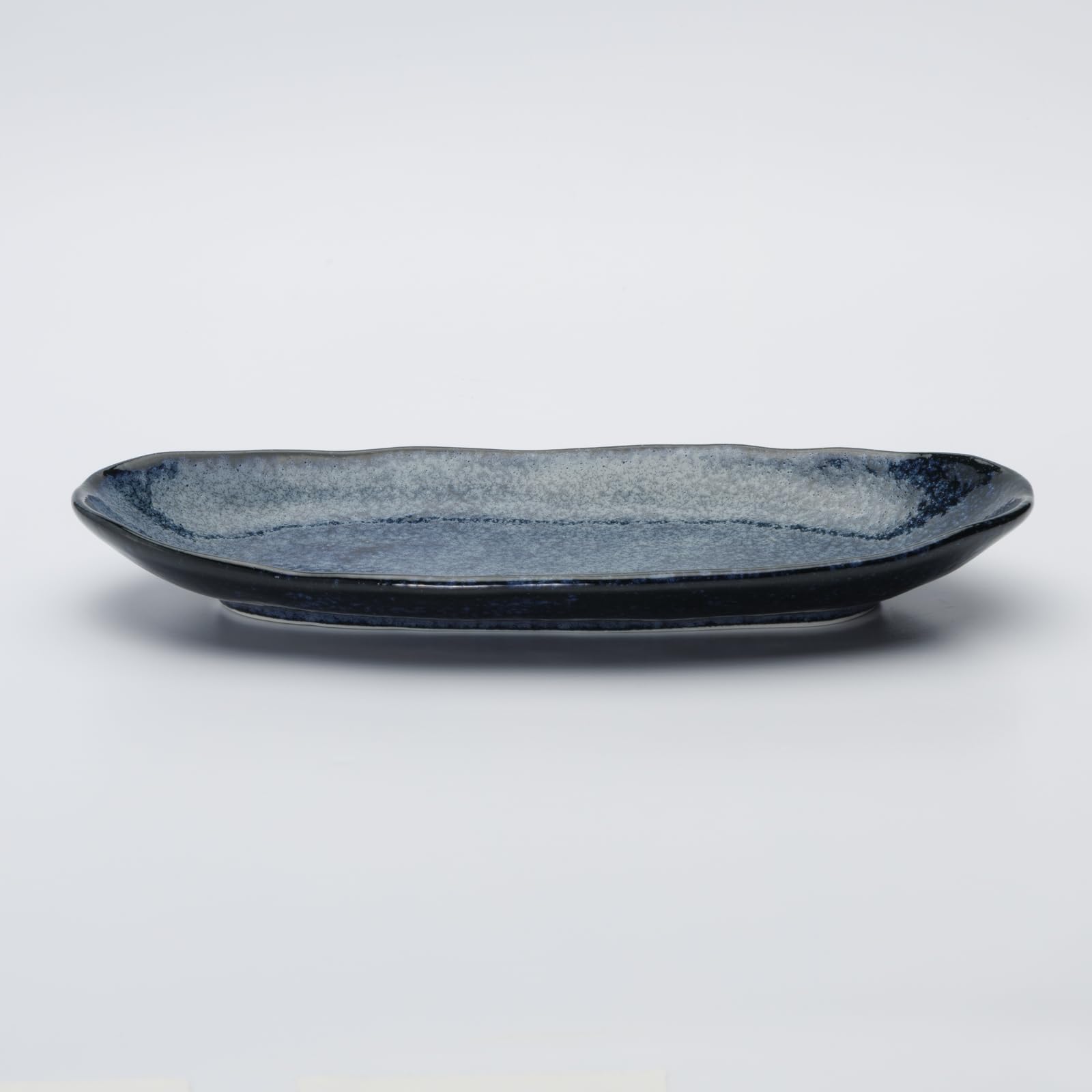 Mino Kiln-Fired Oval Grilling Plate, Blue