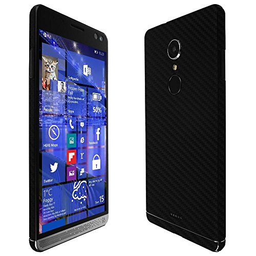 Skinomi Black Carbon Fiber Full Body Skin Compatible with HP Elite x3 (Full Coverage) TechSkin with Anti-Bubble Clear Film Screen Protector