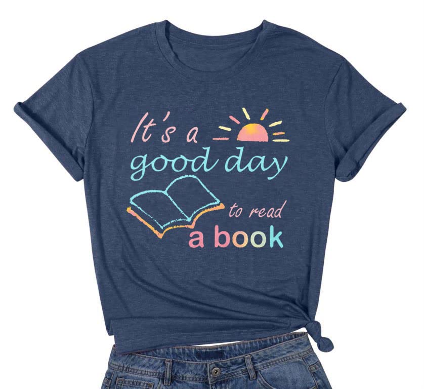 KIDDADBook T Shirt Women Abibliophobia Shirts Funny Reading Graphic Shirt Bookworm t-Shirt Teacher Book Lover Gift Tee Tops