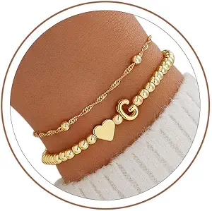  Heart Initial Bracelets for Girls Woen, Teen Girl Gifts Jewelry