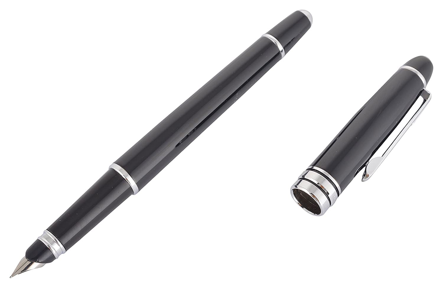 Hero Pen Original Fountain Ink Pen Medium Fine Nib Model 77 Black Color Cap Premium Special Aesthetic Design Expensive Gift Set for Men