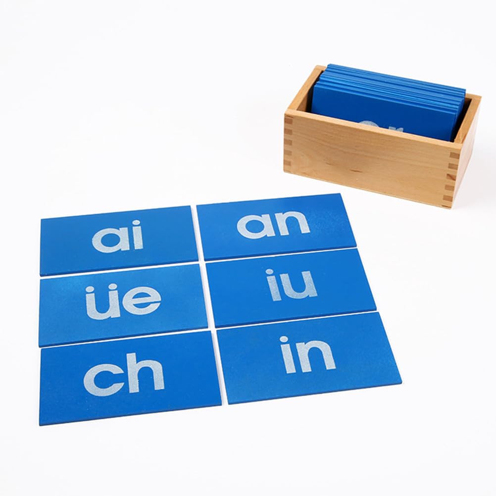 Tableros de Trazado de Lija de Doble Letra Montessori, Tarjeta de Reconocimiento de Pinyin de Caracteres Chinos