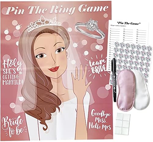 Bridal Shower Games, Pin The Ring On The Bride, Bridal Shower Eng...