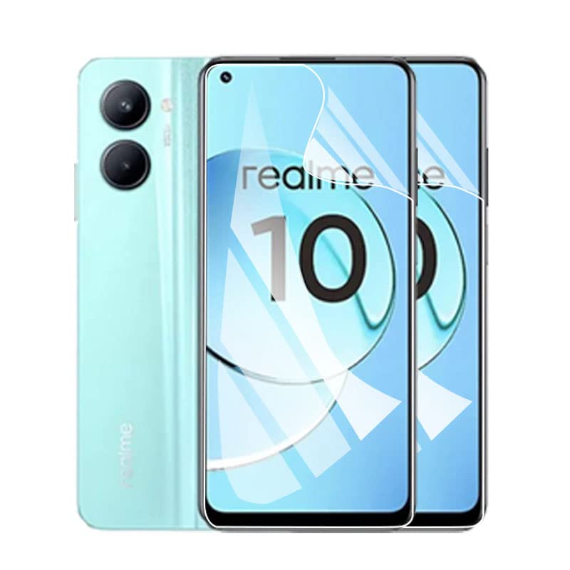 Snailcanfly 2 pcs películas de hidrogel para Realme 10 6.4' Protectores de pantalla de TPU Transparente flexible suave A prueba de explosiones NO vidrio templado