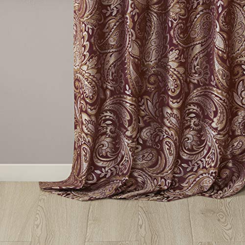 Madison Park MP40-2713 Aubrey 2 Panel Curtain Faux Silk Paisley Jacquard thumb #5