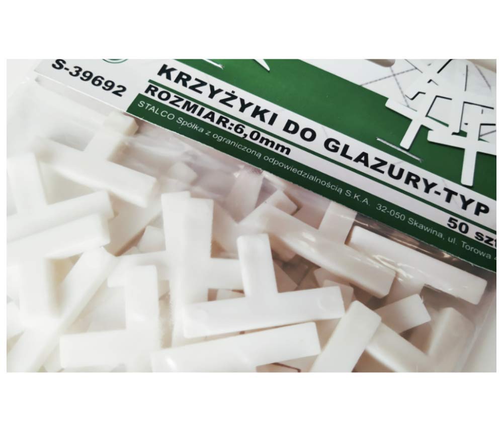 Tile Spacers, Type T, Tiling, Grouting, Floor, Wall, Plastic, Cross - 6mm