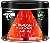 Ashwagandha KSM-66 ® Ecológica - 1 Cápsula al Día - Máxima Dosis para 100 Días - Sin Aditivos - 100% Pura - Mejora el Estado de Ánimo - Vegano - Sin Plástico - Certificación Ecológica - ALDOU