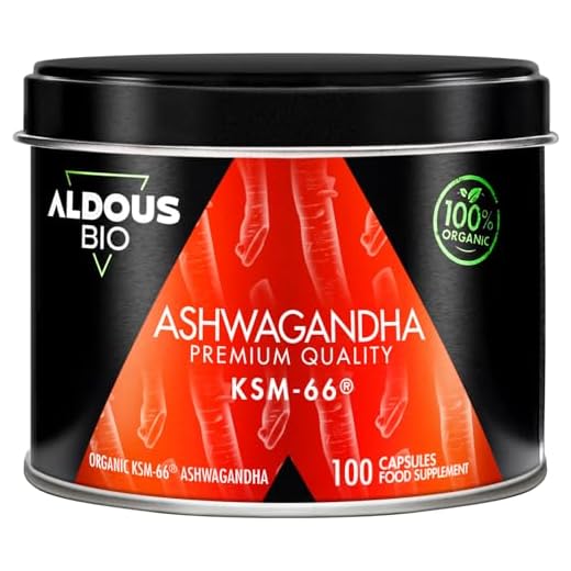 Ashwagandha KSM-66 ® Ecológica - 1 Cápsula al Día - Máxima Dosis para 100 Días - Sin Aditivos - 100% Pura - Mejora el Estado de Ánimo - Vegano - Sin Plástico - Certificación Ecológica - ALDOUS