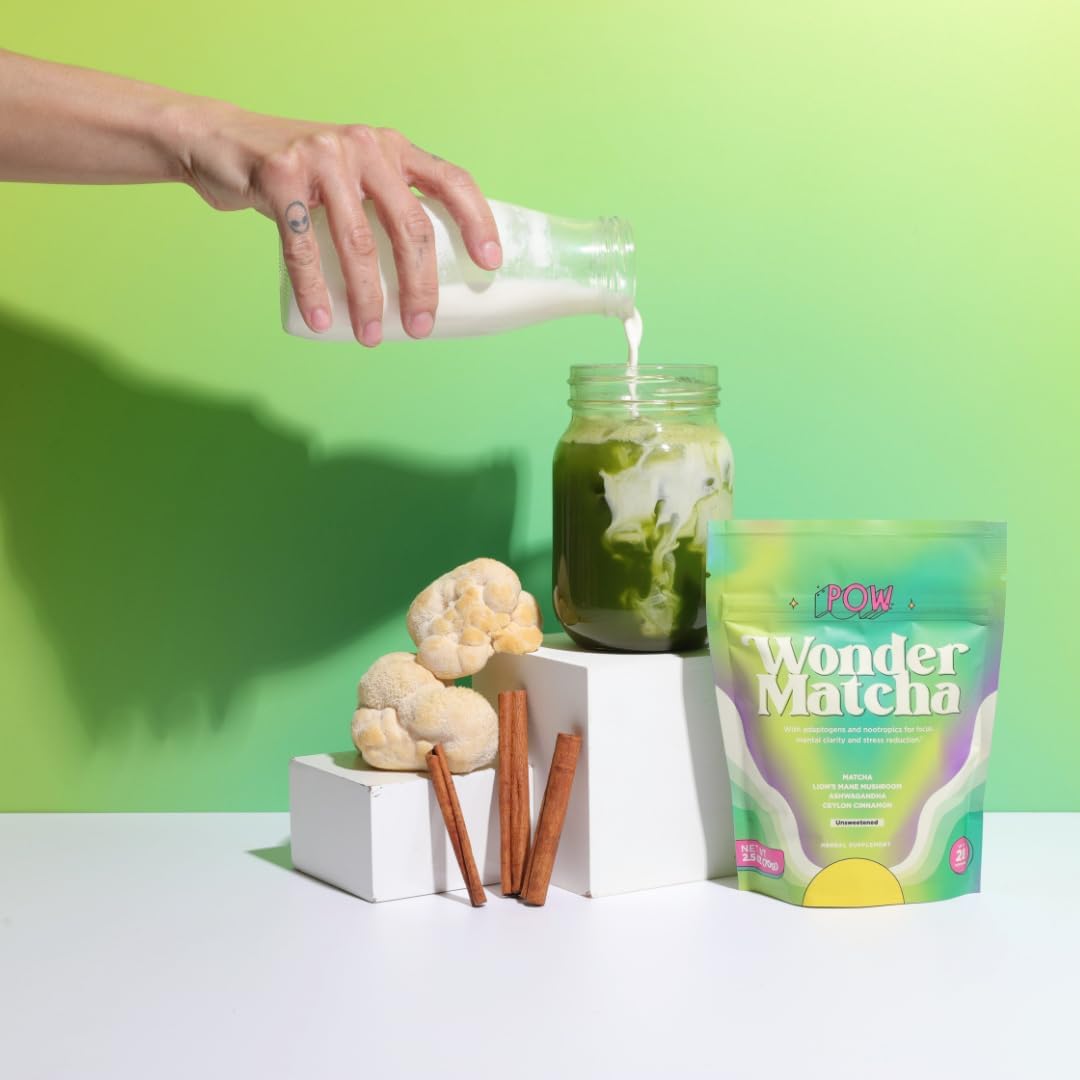 Pow Wonder Matcha with Adaptogens & Mushrooms