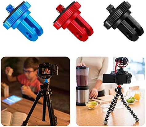 Haisheng 4PCS 1/4 Inch Camera Mount Adapter Camera Mount Tripod Accessory Metal Mount Adapter for Camera Compatible with any Other Action Cameras(3Colors)