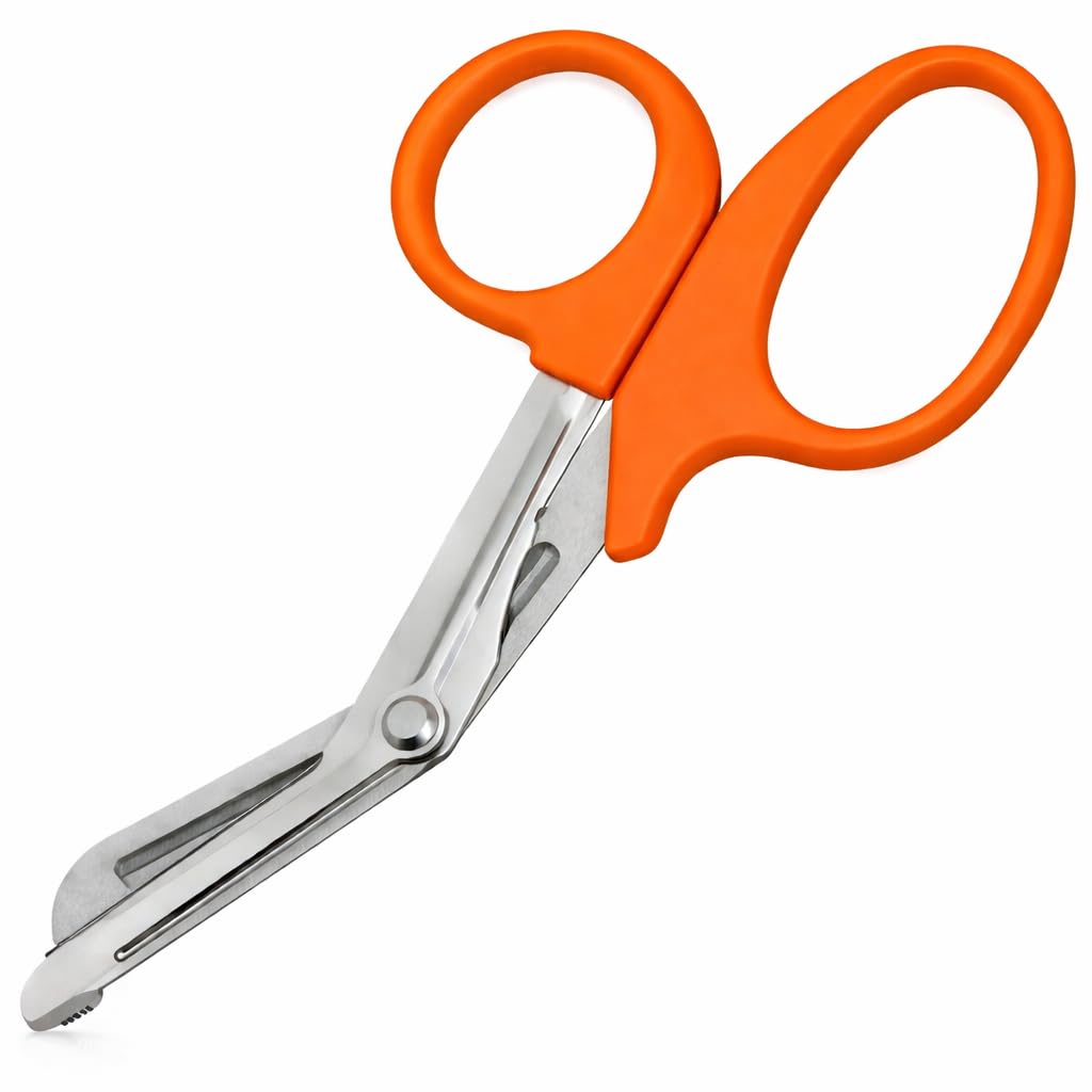 Imkrc Orange Tuff Cut Scissors Tough Shears First Aid Nurse Paramedic Emergency Emt For Nurses, Doctors, Firefighters, Paramedics (, Small 5.5'')
