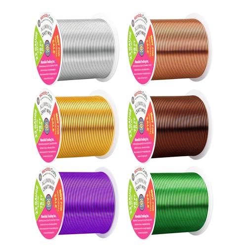 Image of Mandala Crafts 22 Gauge Anodized Aluminum Craft Wire for Jewelry Making - 450 FT Colored Flexible Assorted Wire - Bendable for Bonsai Armature Crafting Sculpting