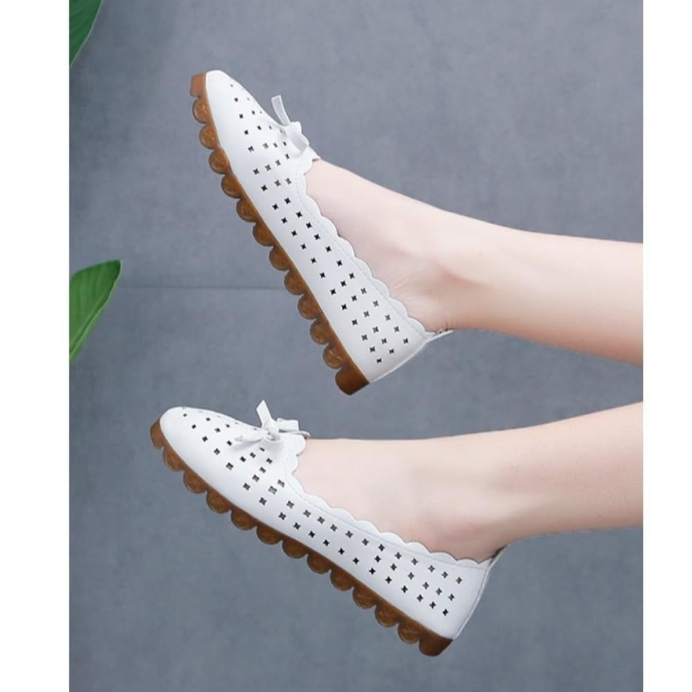 Damen Bowknot Hollow Casual Slip-on Loafer