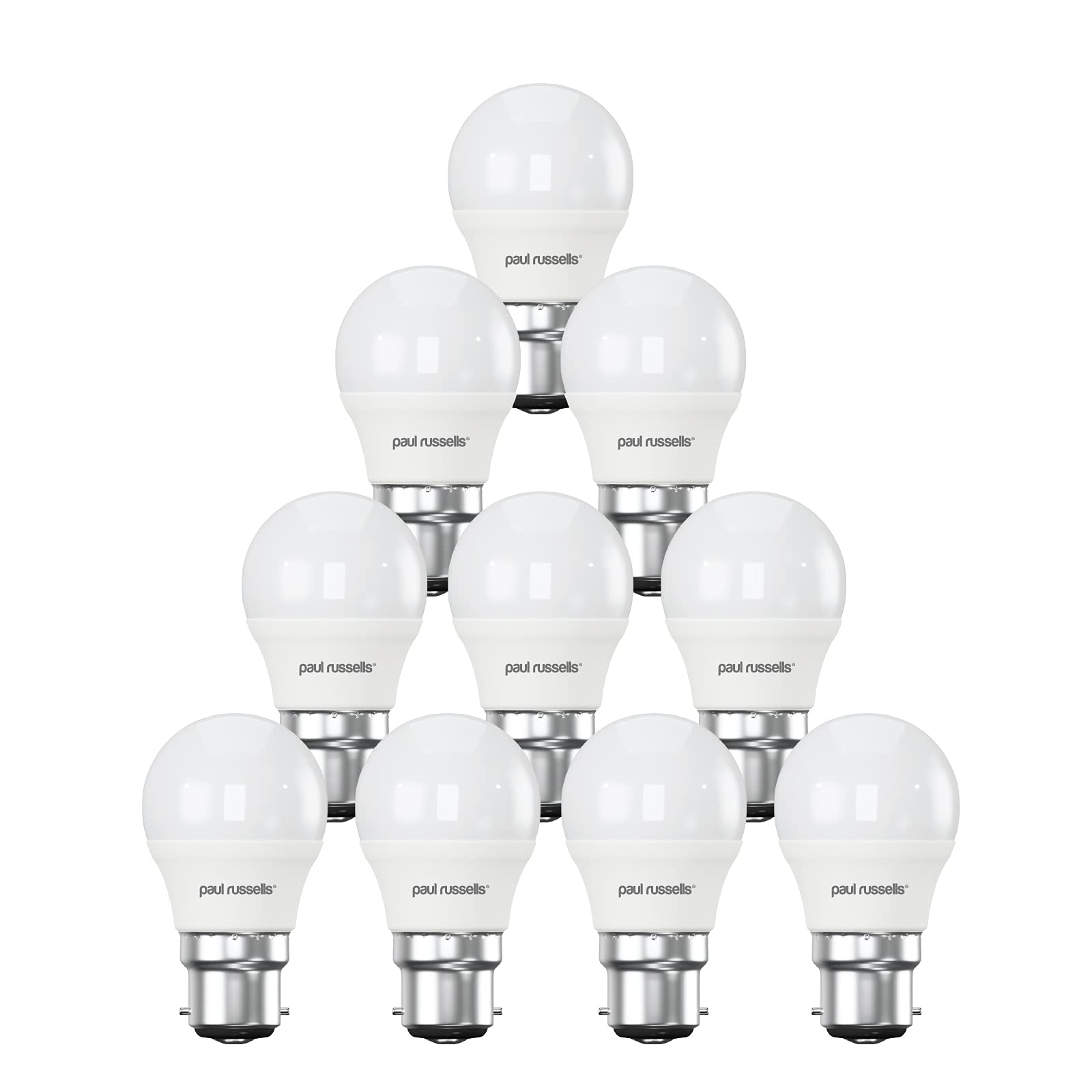 paul russells LED Light Bayonet Cap B22, 60w Equivalent, 6.5W 806 Lumens LED Bulbs, 4000K Natural Cool White