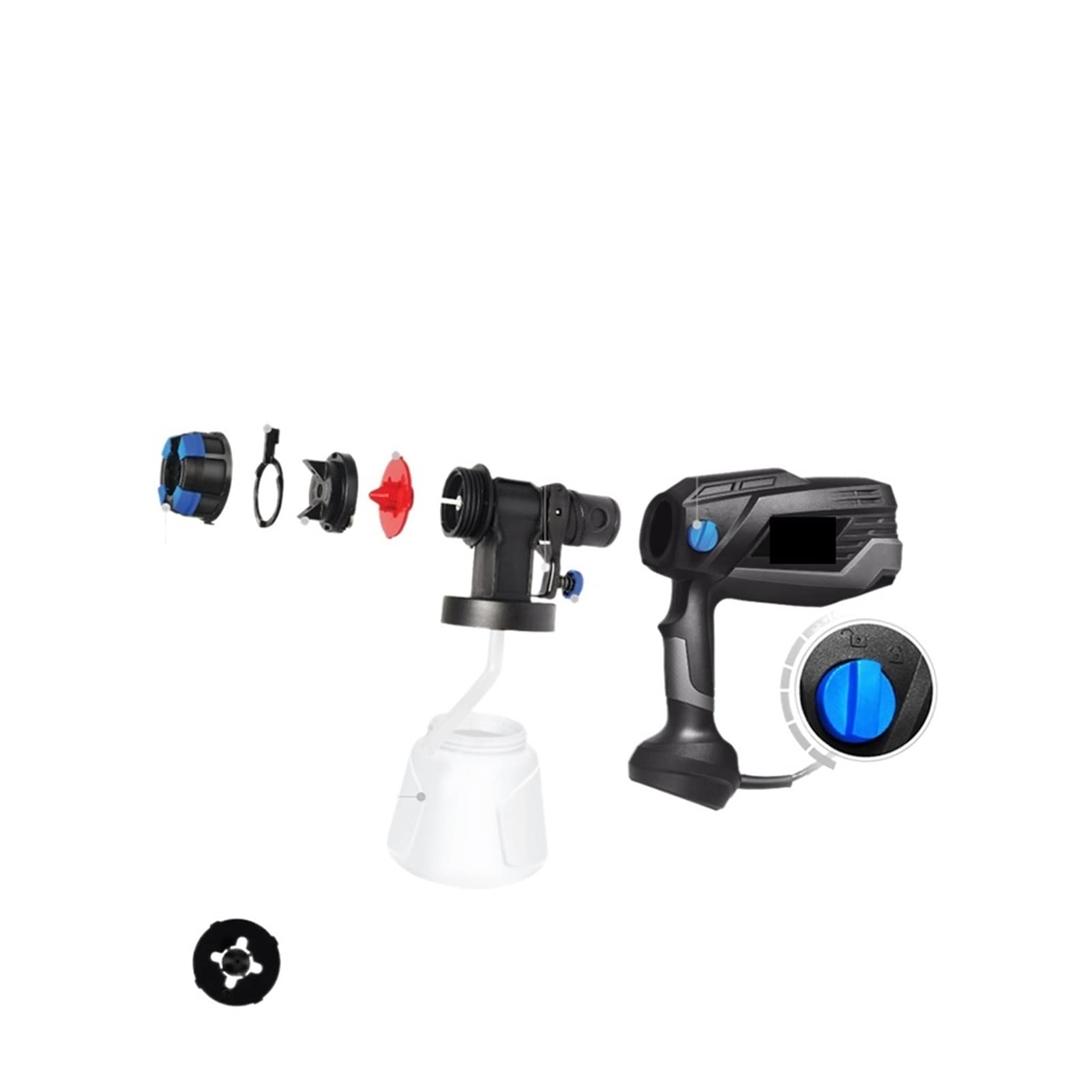 600W Pistolet Spray Paint Opryskiwacz Elektryczny 4 Rozmiary dyszy Hvlp. Household 1000 ml Kontrola przepływu Airbrush Easy Spryskiwanie(750W Spray Gun)
