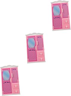 3 Pçs Boneca Guarda-Roupa Crianças Guarda-Roupa Armário Mini Casa De Bonecas Móveis Minúsculos DIY Móveis Em Miniatura Fingir Brinquedo De Casa De Bonecas Casa De Bonecas Móveis