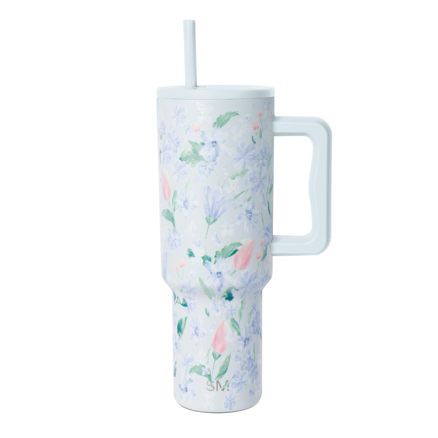 Simple Modern Tumbler with Handle and Straw | 40oz | Floral