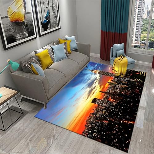 Tapis salon table basse 3D en polyester premium - 2