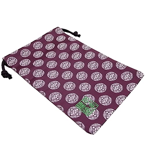 Brocade drawstring bag, lined with Nishijin brocade, 1, size M. (Usumurasakishiromarumon)2