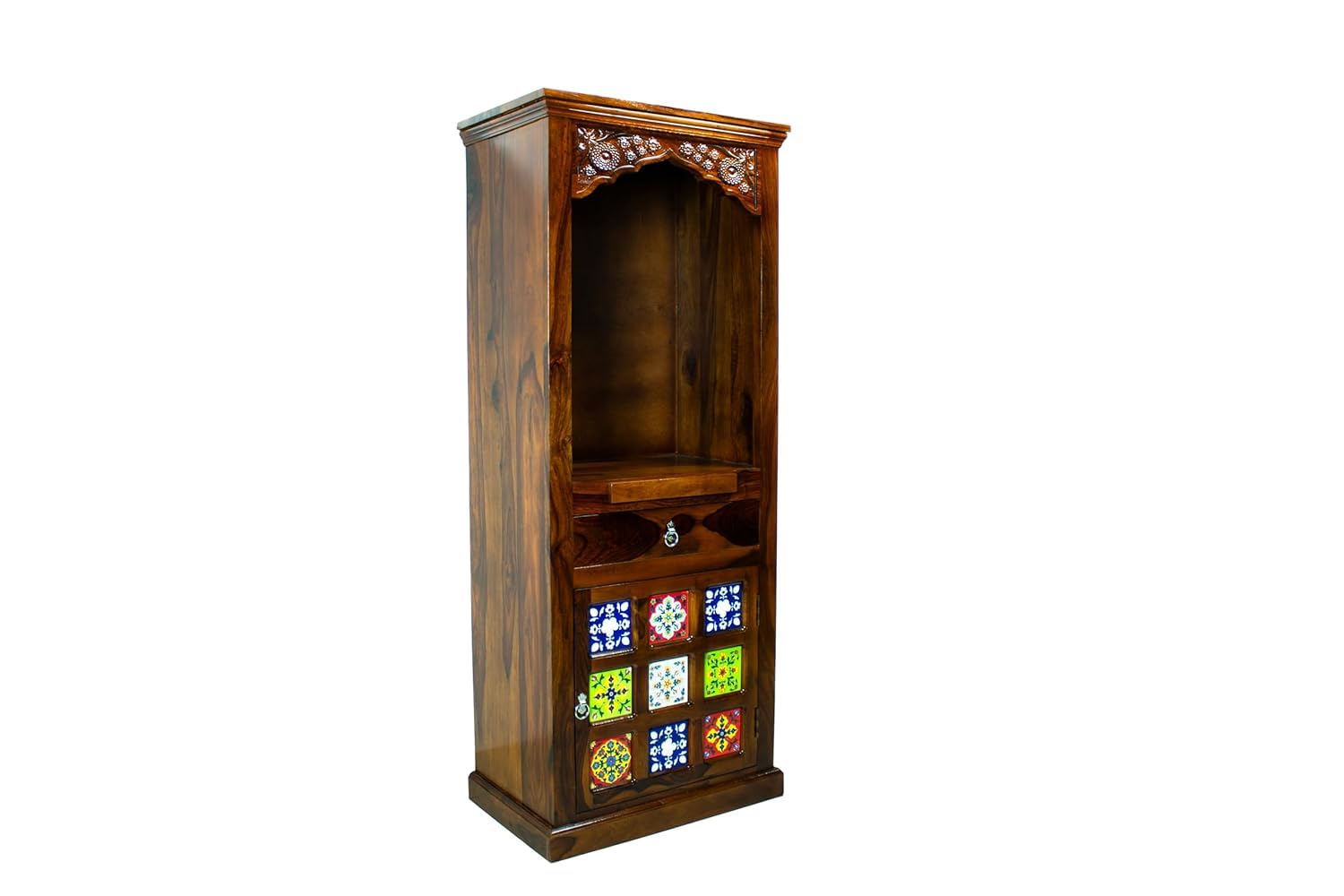 WOODMAZE Sheesham Wood Temple with Door Storage Wooden Mandir for Pooja Room (Honey Finish) (B0CLLWWF6Z) Amazon Price History, Amazon Price Tracker
