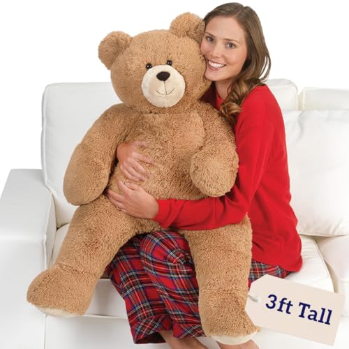 Vermont Teddy Bear 3FT Large Stuffed Animals | Giant Teddy Bear Stuffed in USA with 100% Recycled Filling | Each Plush Saves 120 Plastic Bottles from Landfills