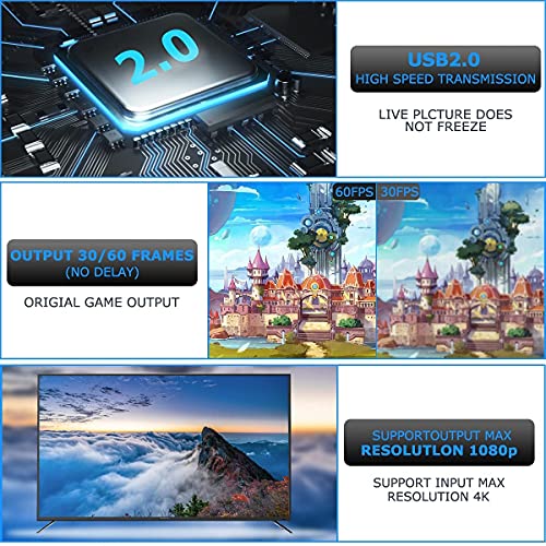 Tobo HDMI Video Capture Card, HDMI to USB 2.0 Capture Card Full HD 1080P 30fps, Record via DSLR, Camcorder, Action Cam for Live Streaming,... - Image 3