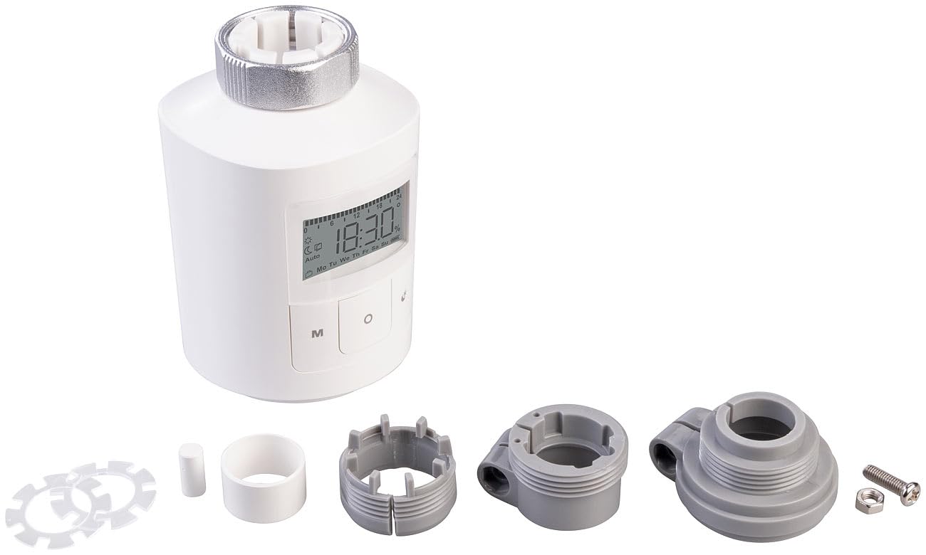 revolt Thermostatventil: 6er-Set Programmierbares Universal-Heizkörper-Thermostat, Display (Heizkörper Thermostat elektronisch, Adapter, Heizung)