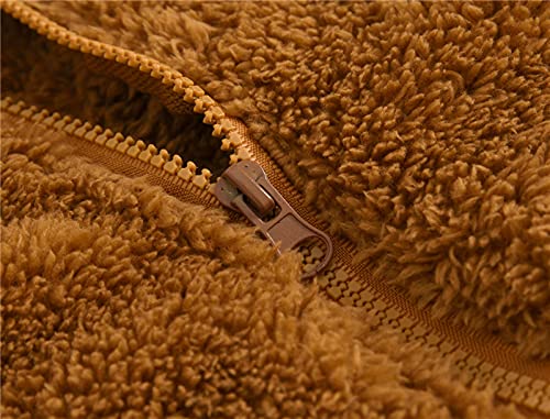 Girls Boys Fleece Hoody Jackets Zip Up Unisex Hooded Faux F𝐮r Coats Toddler Warm Winter Outwears with Pokets4