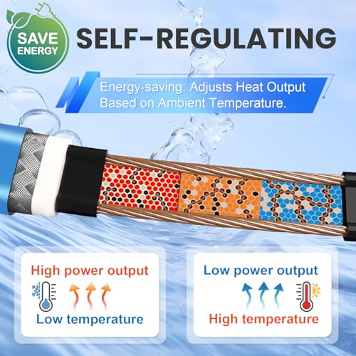 Maxkosko HEAT CABLE 30 Ft. 120 V Heat Tape For Water Pipes, Self-Regulating Heating Cable thumb #3