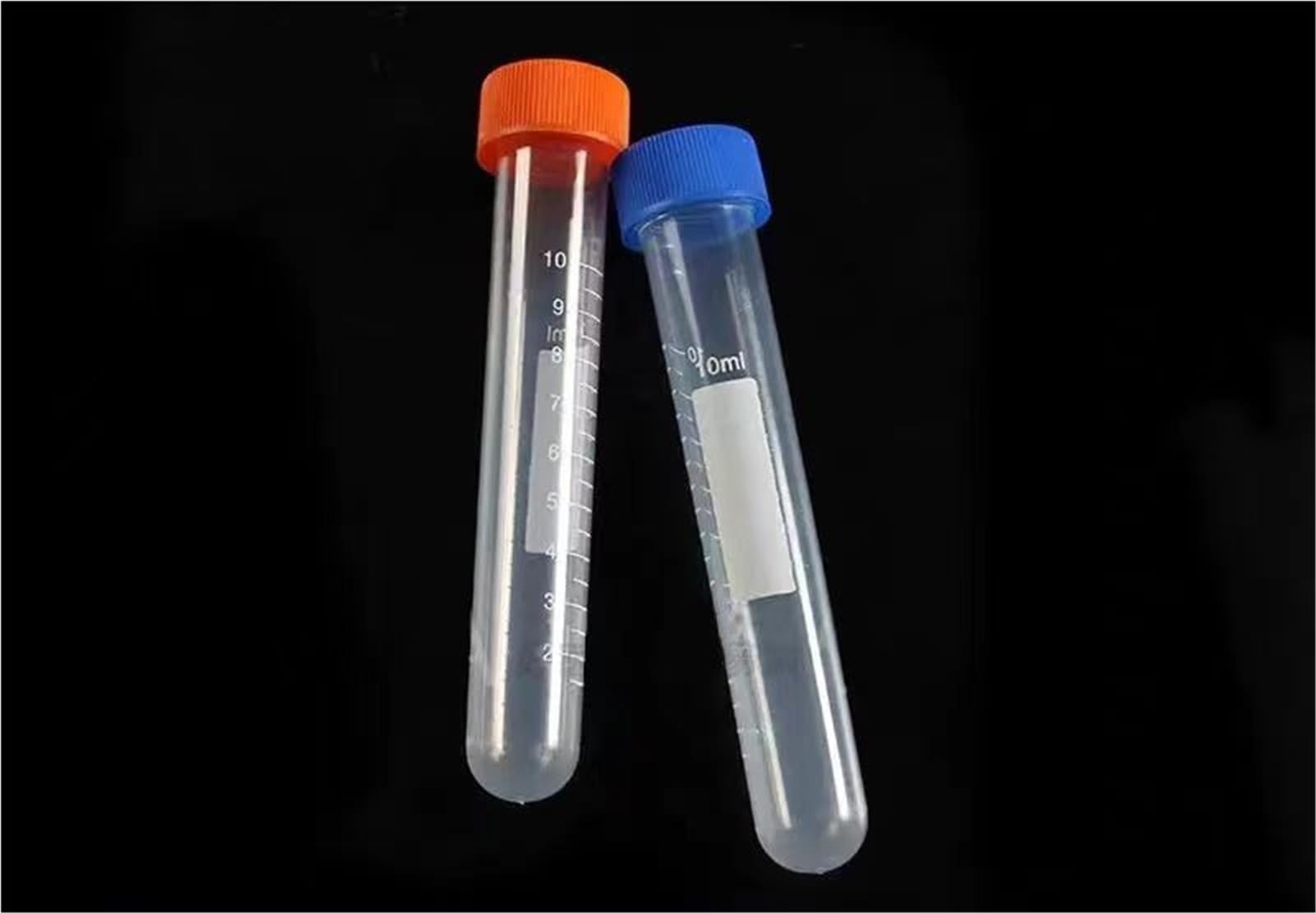 100 unids/Lote 10ml Tubo de centrífuga de plástico Transparente PP microcentrífuga de Fondo Redondo con tapón de Rosca Viales de Muestra de Prueba de plástico