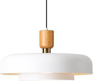 Modern Large Pendant Light 19.68 inch, 2 Tiers Matte White Shade, Natura...
