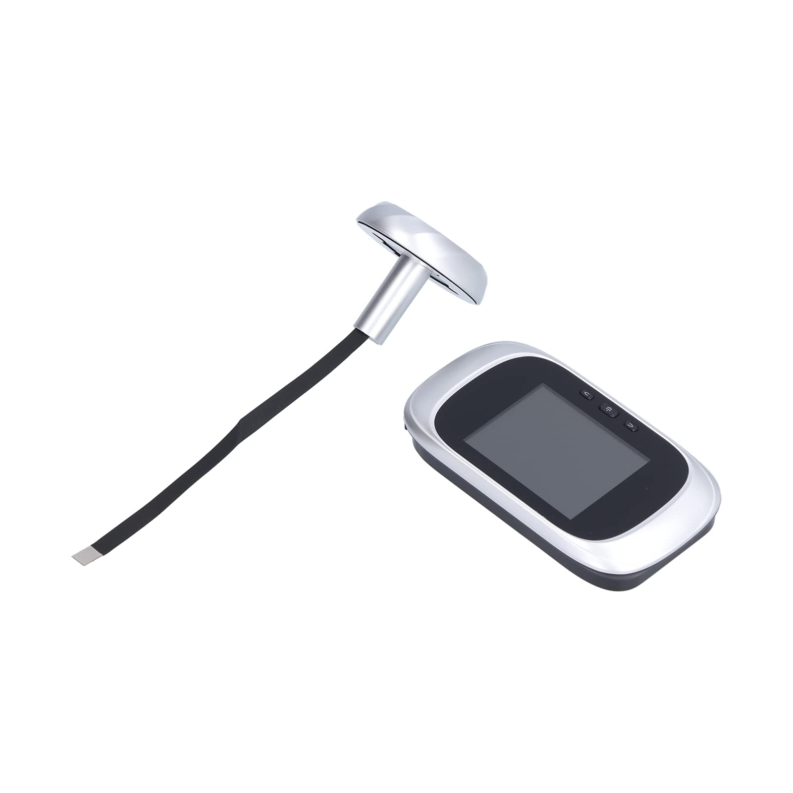 Cámara de timbre digital Pantalla LCD de 2,8 pulgadas Visión nocturna infrarroja Cámara de seguridad con visión gran angular para oficina en casa Material ABS Diseño compacto y (Argent)