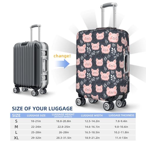 Luggage Cover - Cartoon Pig Cute Print Travel Suitcase Covers For Luggage, High Elasticity Suit Case Cover Protector Fits 18-32 Inch2